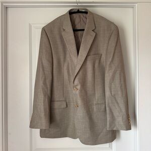 Lauren Ralph Lauren Men’s Tan Textured Blazer 46R Classic Tailored Jacket